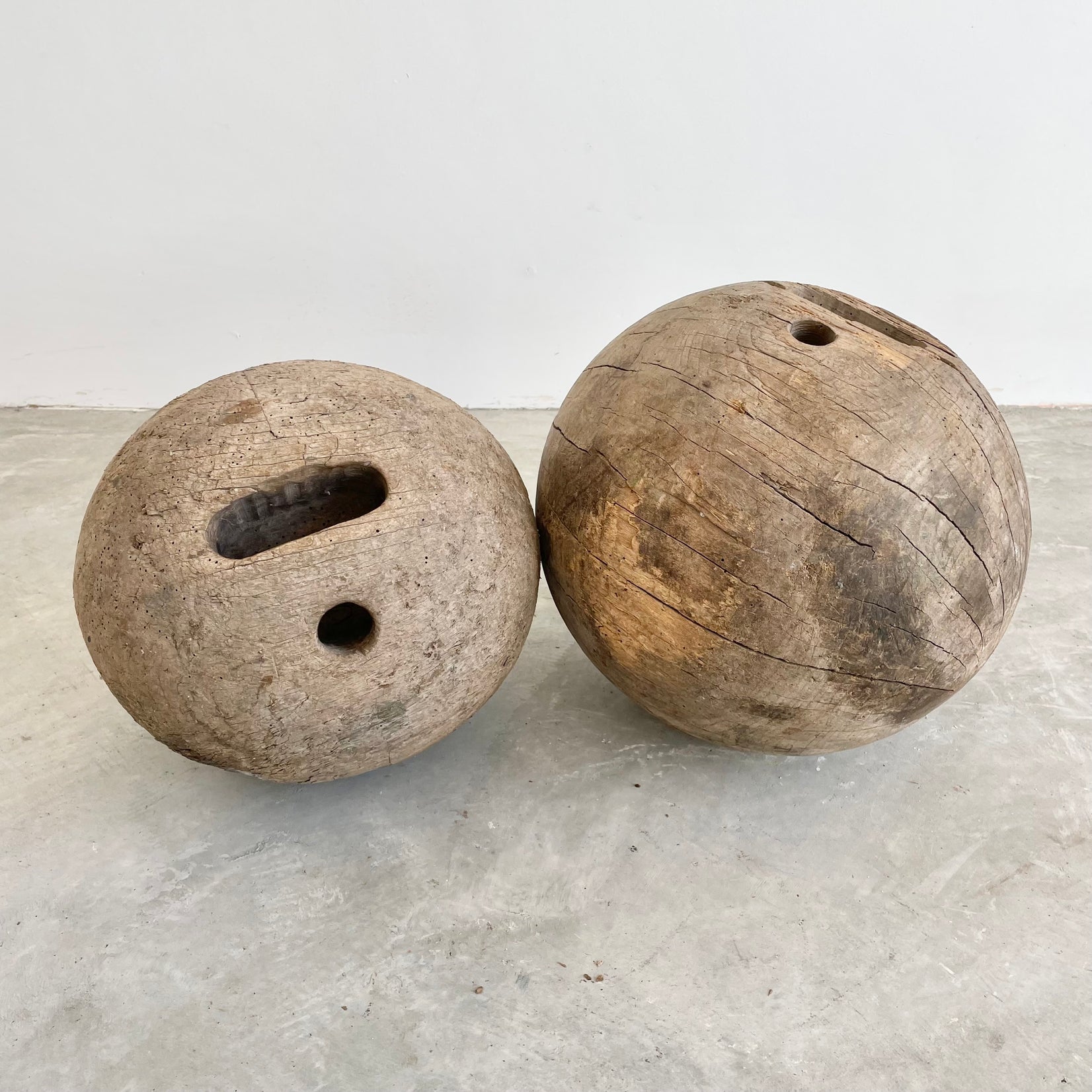 Giant Handmade Wooden Bowling Balls, 1960s France