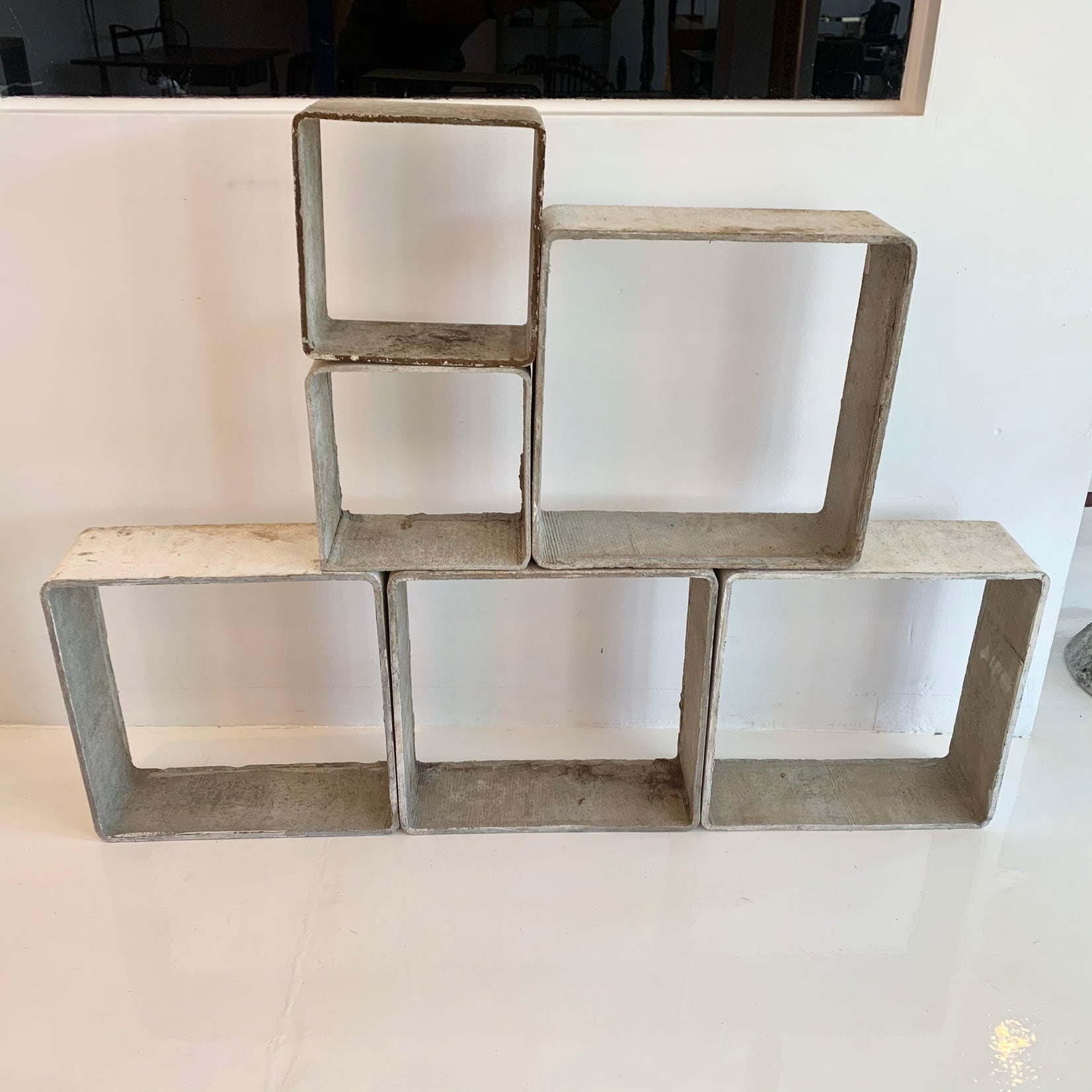 Willy Guhl Modular Cement Cube Bookcase