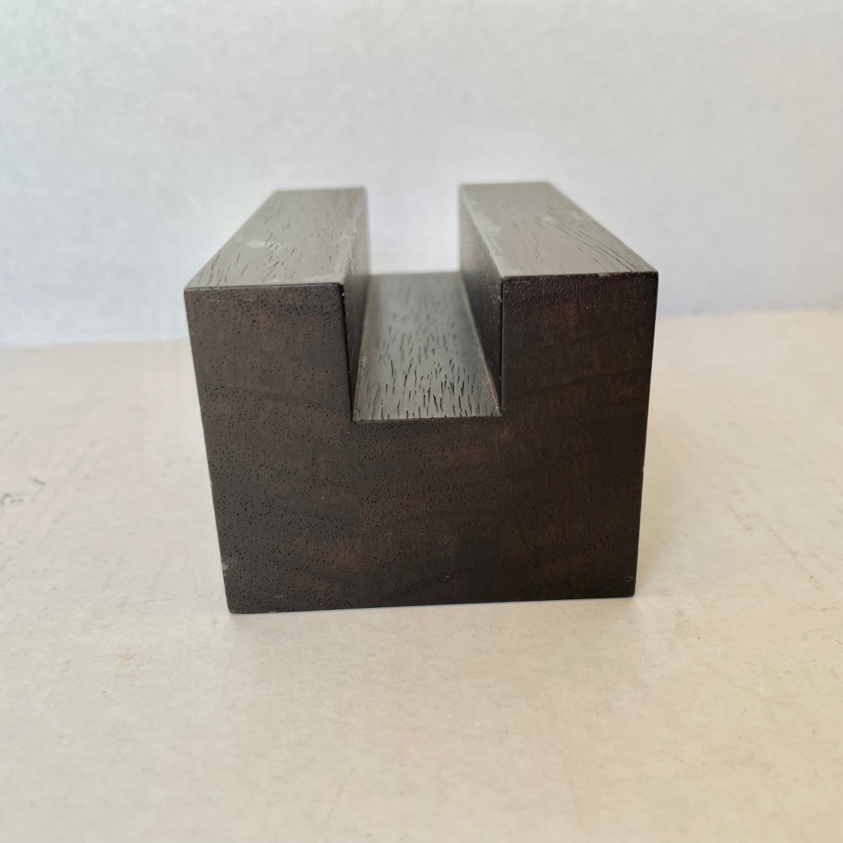 Hermes Wood and Leather Business Card Holder, 2000s France