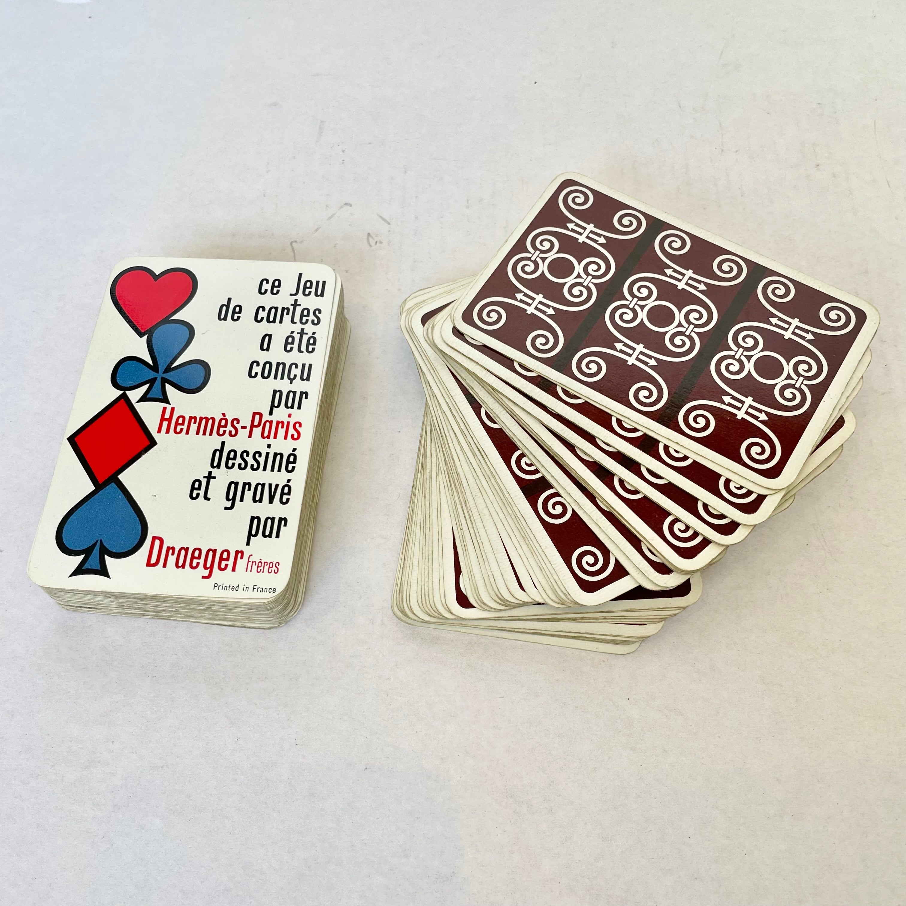 Hermès Red Printed Playing Card Set QGH05547RB006