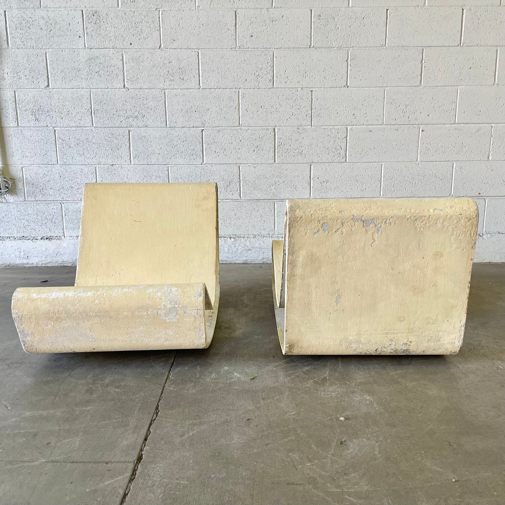 Vintage Willy Guhl Concrete Loop Chairs
