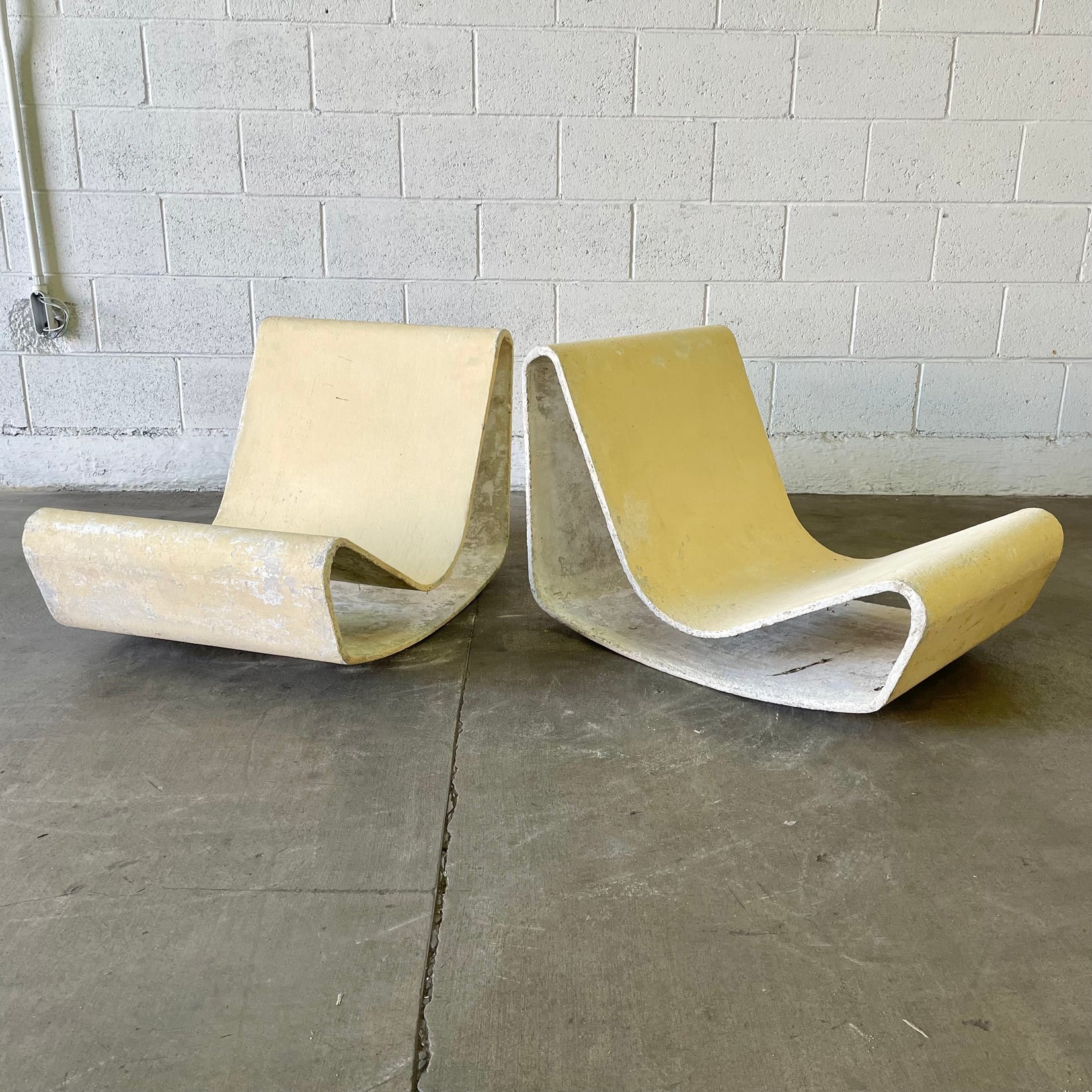 Vintage Willy Guhl Concrete Loop Chairs