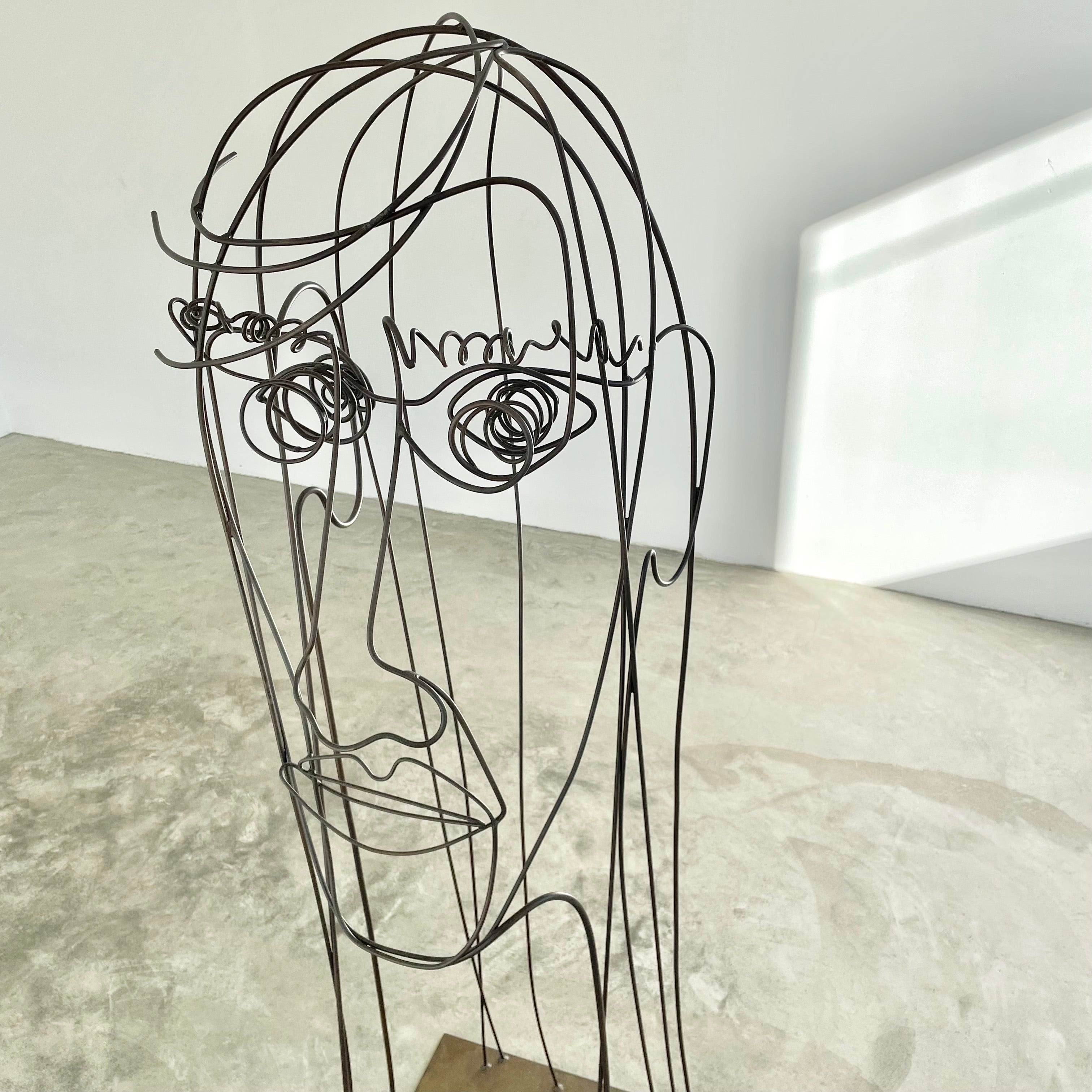 Monumental Metal Wire Face Sculpture