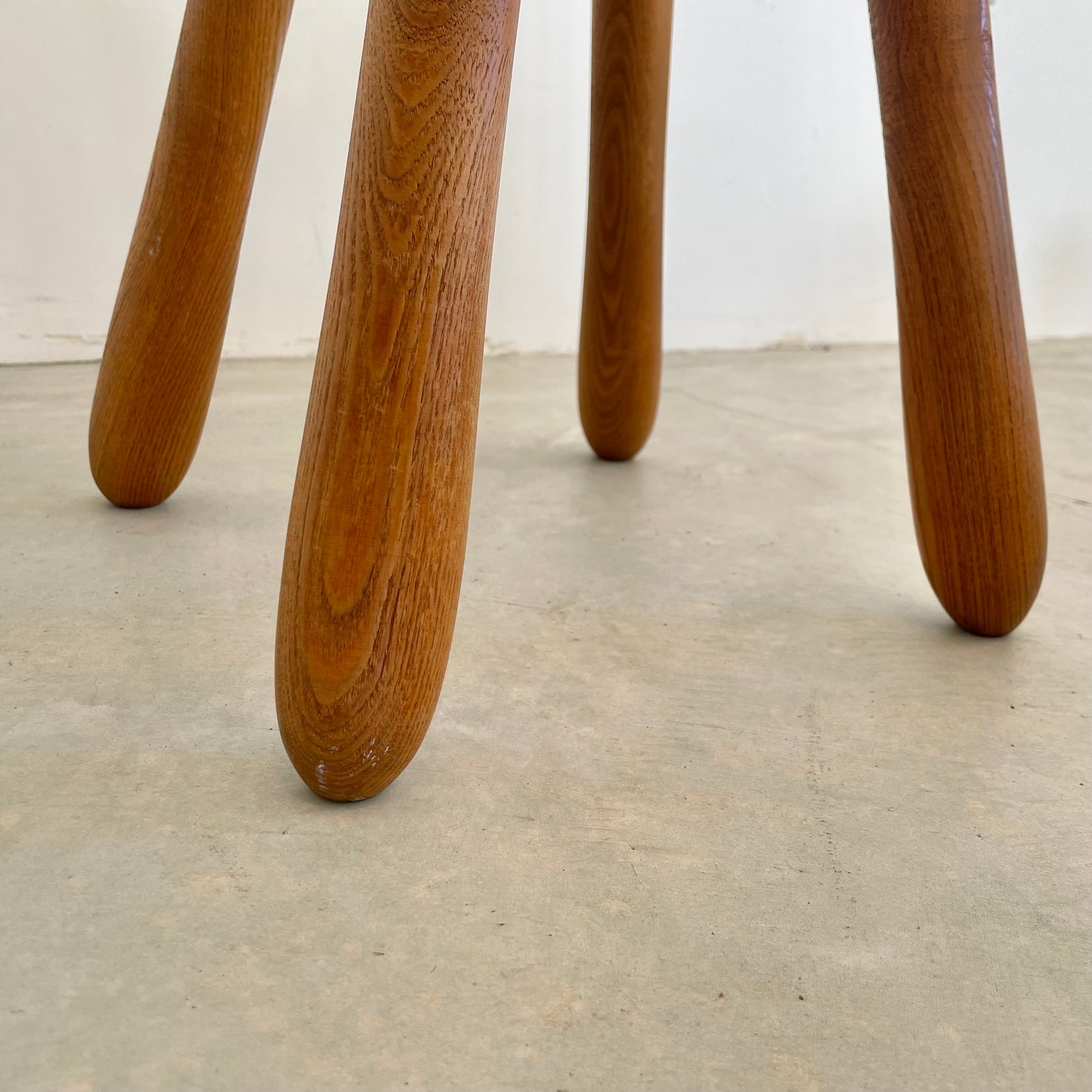 Perriand style Chunky Wood Stool, 1960s France