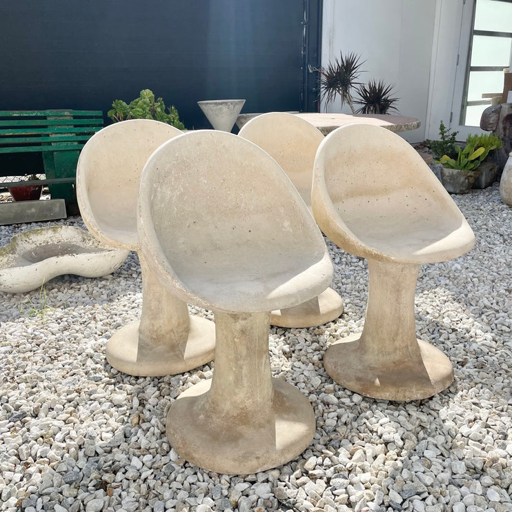 Willy Guhl Style Concrete Tulip Chairs, 1970s USA