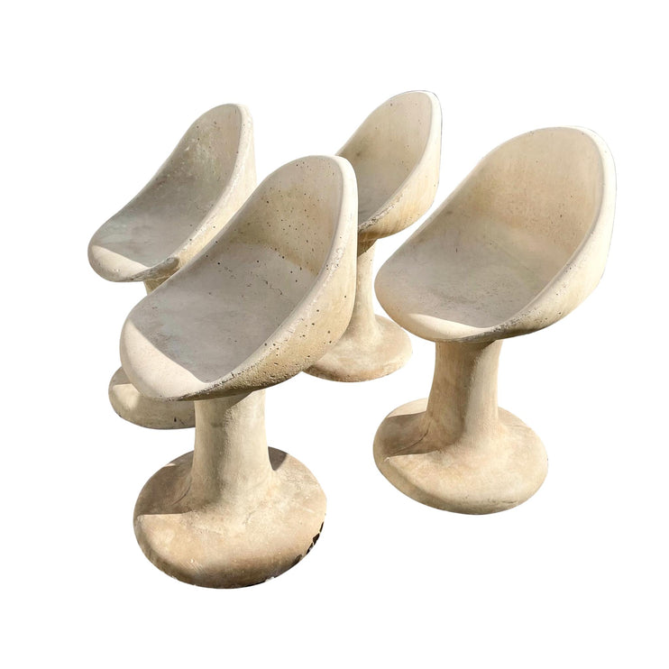 Willy Guhl Style Concrete Tulip Chairs, 1970s USA