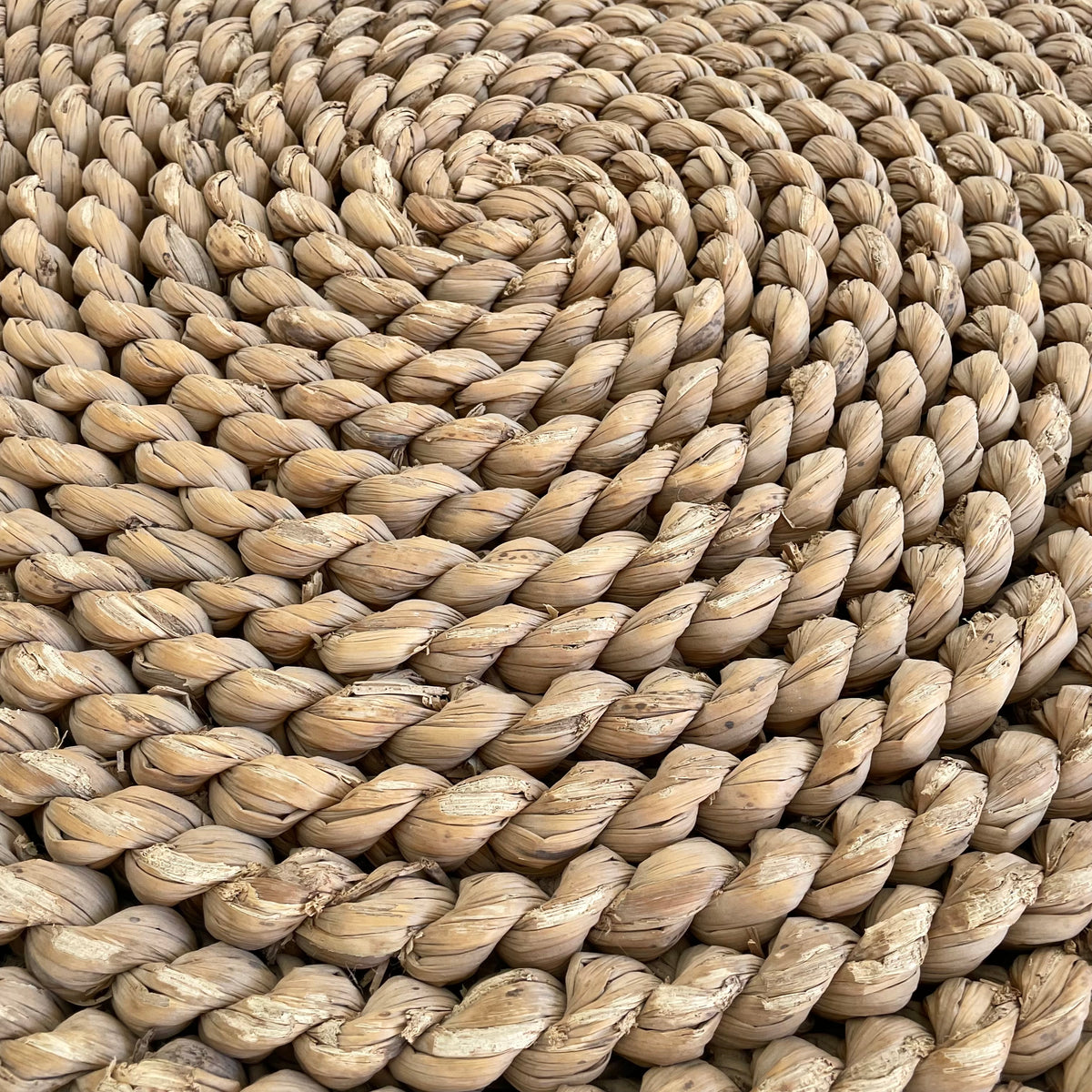 Wood Rattan Rope Rope and Wood Table with Two Nesting Stools, 1960s France