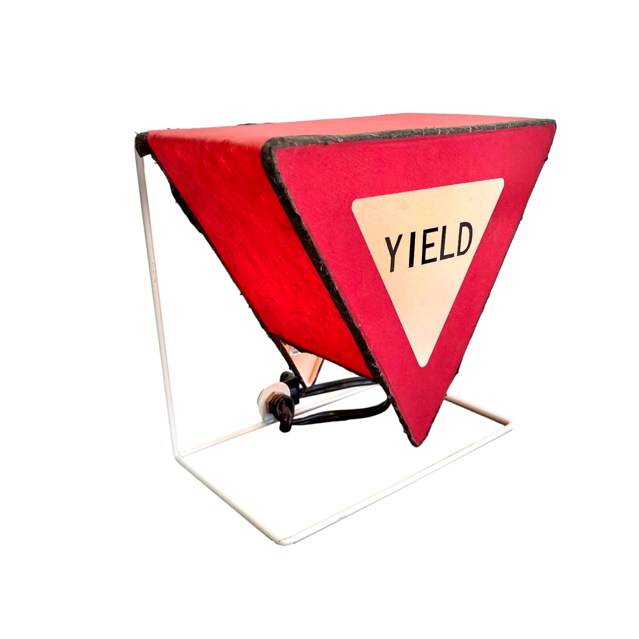 Light Up Paper 'Yield' Sign, 1980s