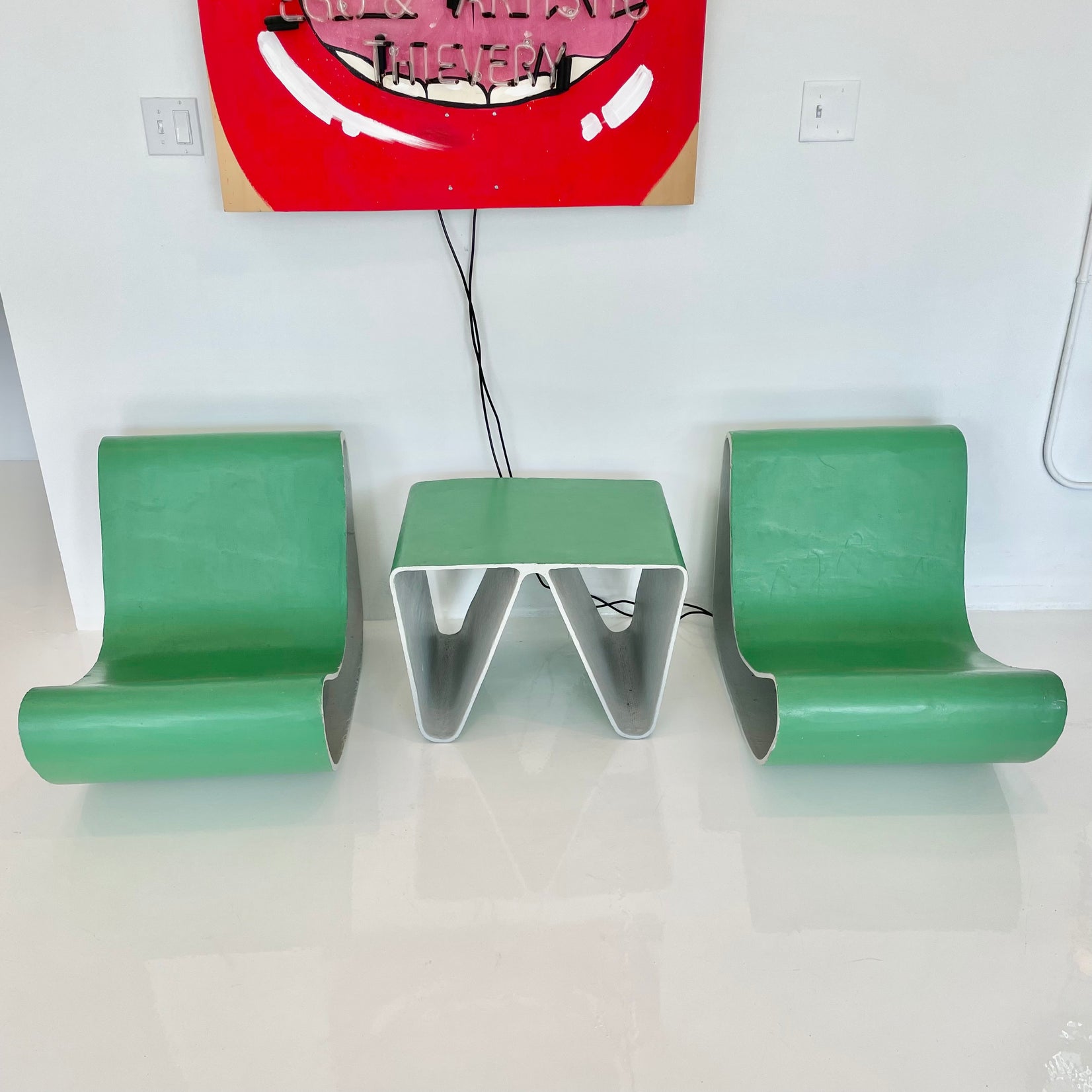 Willy Guhl Prototype Loop Chairs and Table
