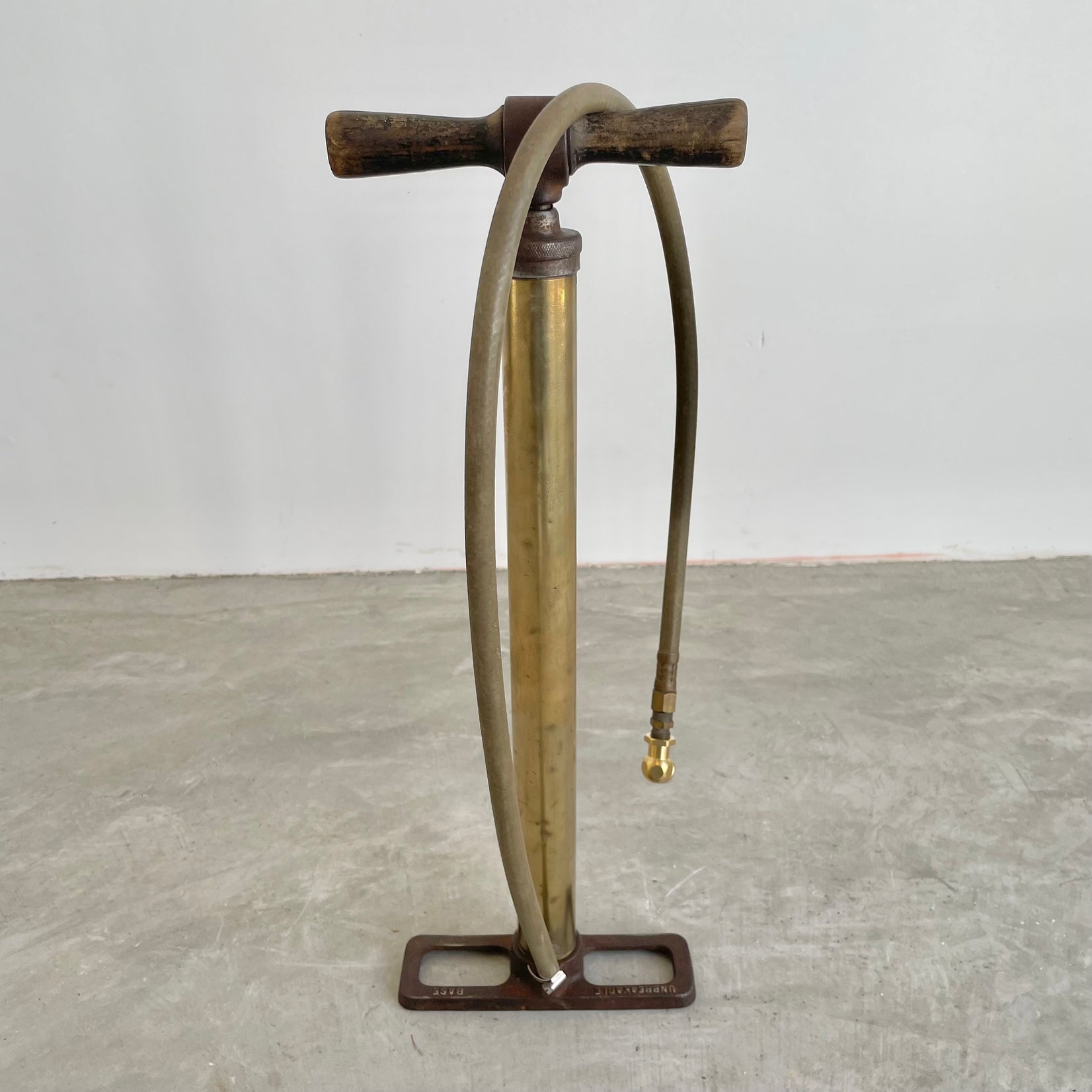 Brass and Wood Bike Pump, 1930s USA