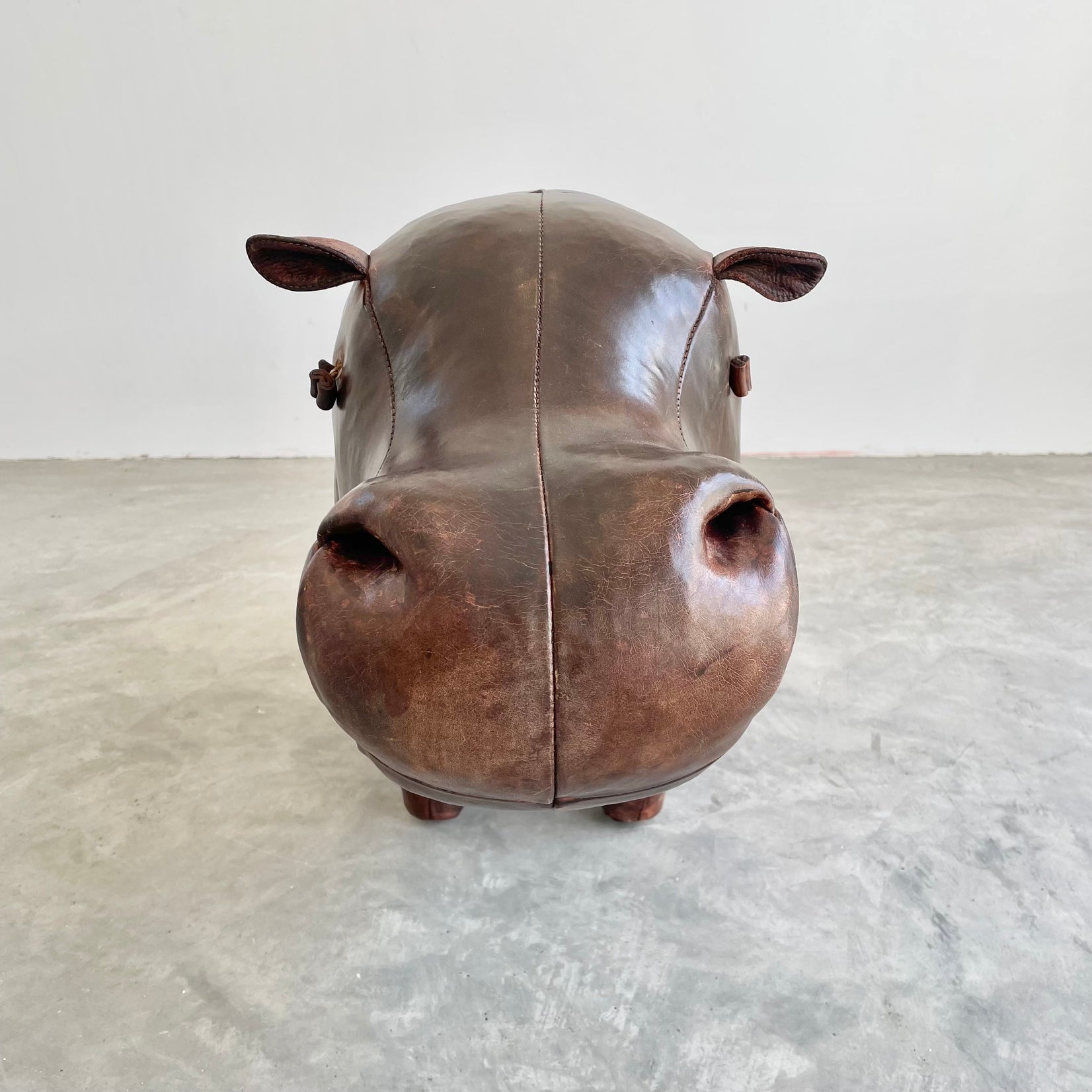Omersa Leather Hippopotamus Stool, 1960s England