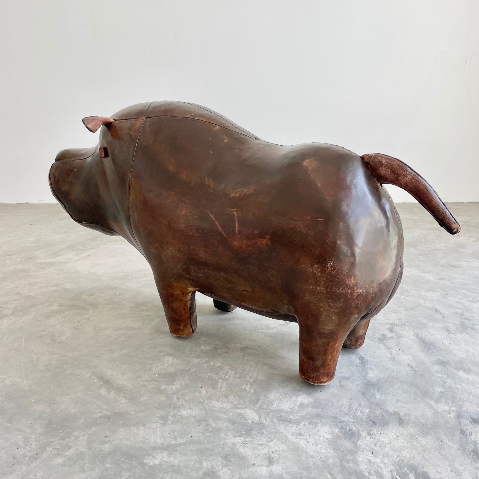 Omersa Leather Hippopotamus Stool, 1960s England