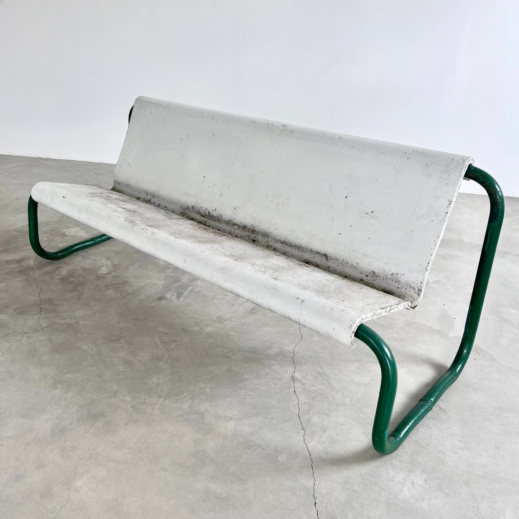 Willy Guhl Concrete and Steel Floating Bench, 1960s Switzerland