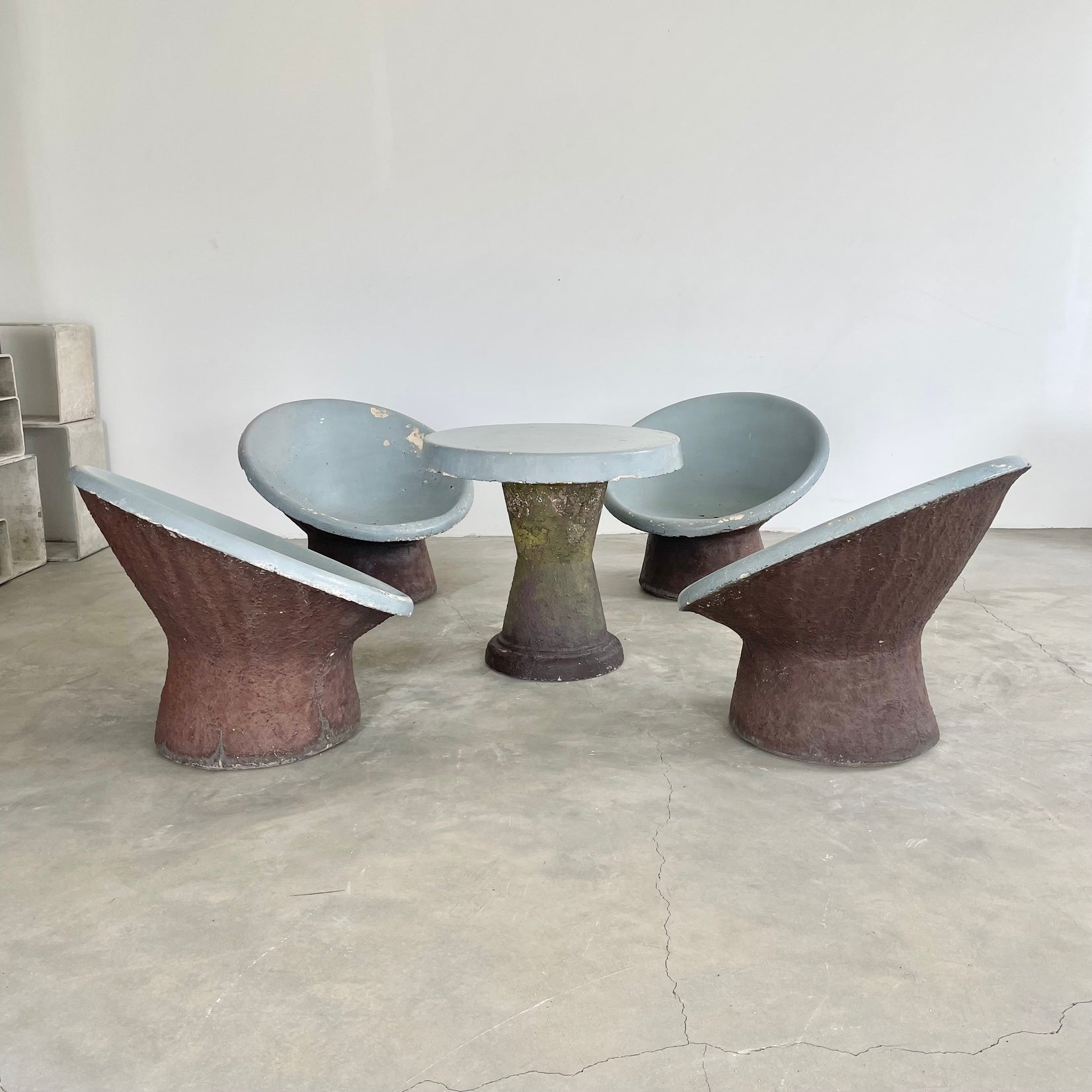 Sculptural Concrete Chairs and Table, 1960s Switzerland