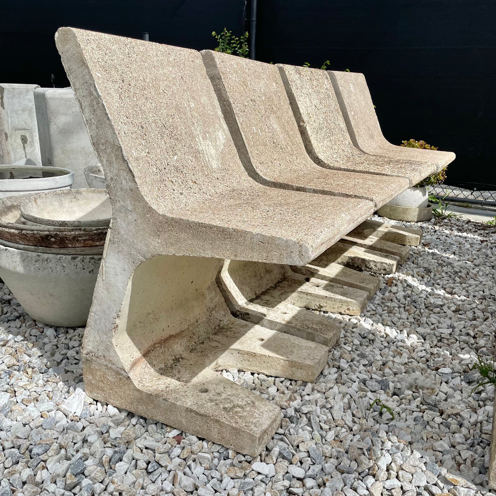 Monumental Concrete Sculptural Chairs, 1970s France