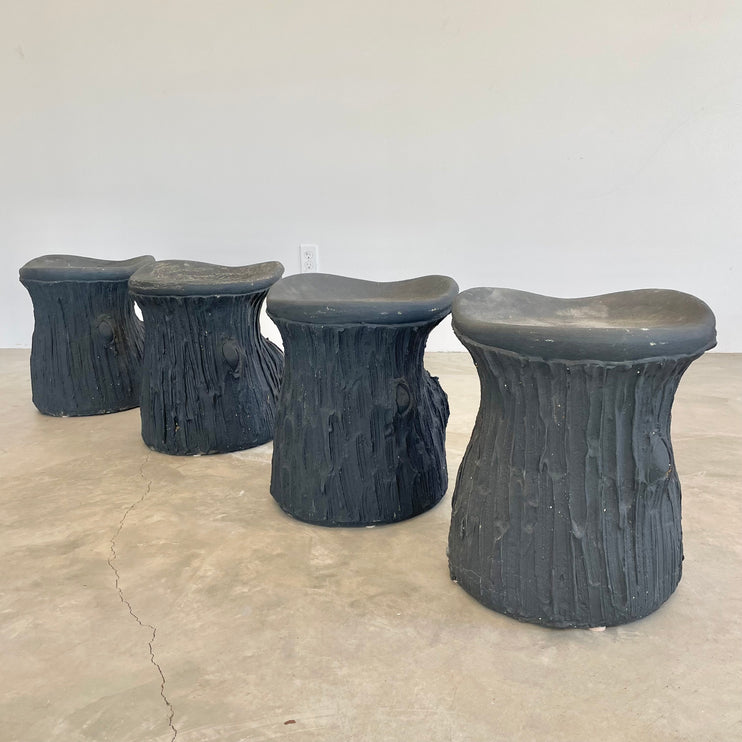 Faux Bois Concrete Stools