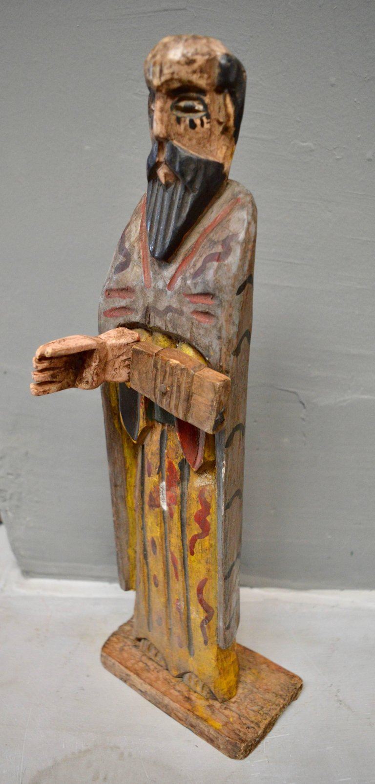 Hand-Painted Wood Santo of Saint Antonio
