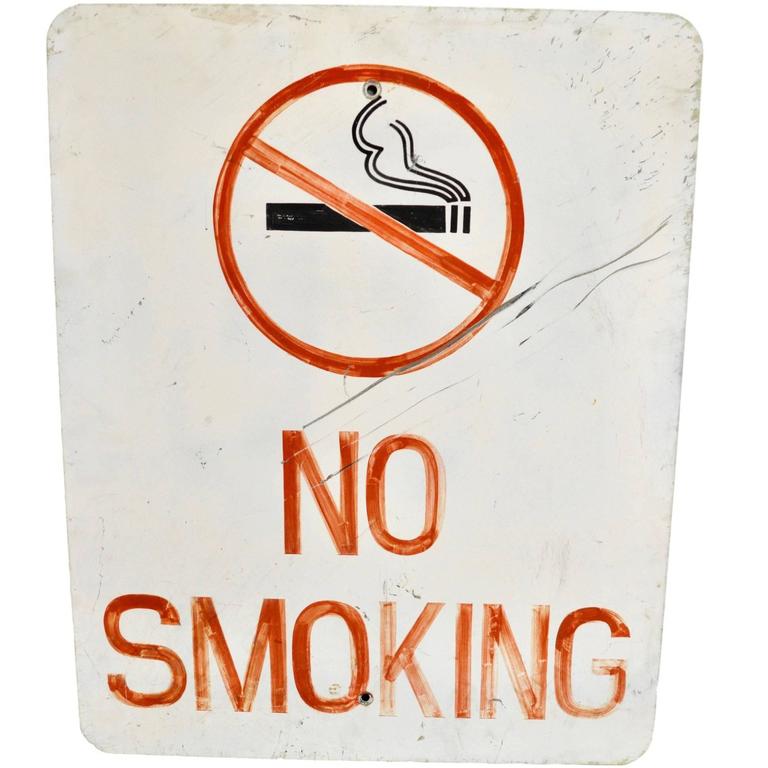 Vintage Hand-Painted No Smoking Sign