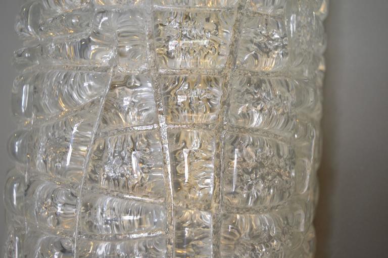 Large Austrian Ice Glass Rectangular Sconces