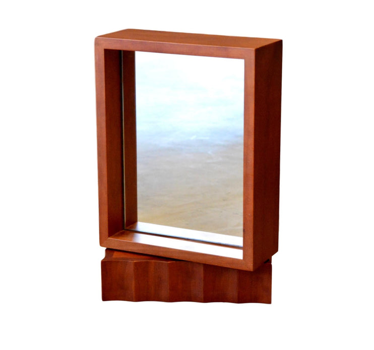 Teak Double Sided Rotating Mirror