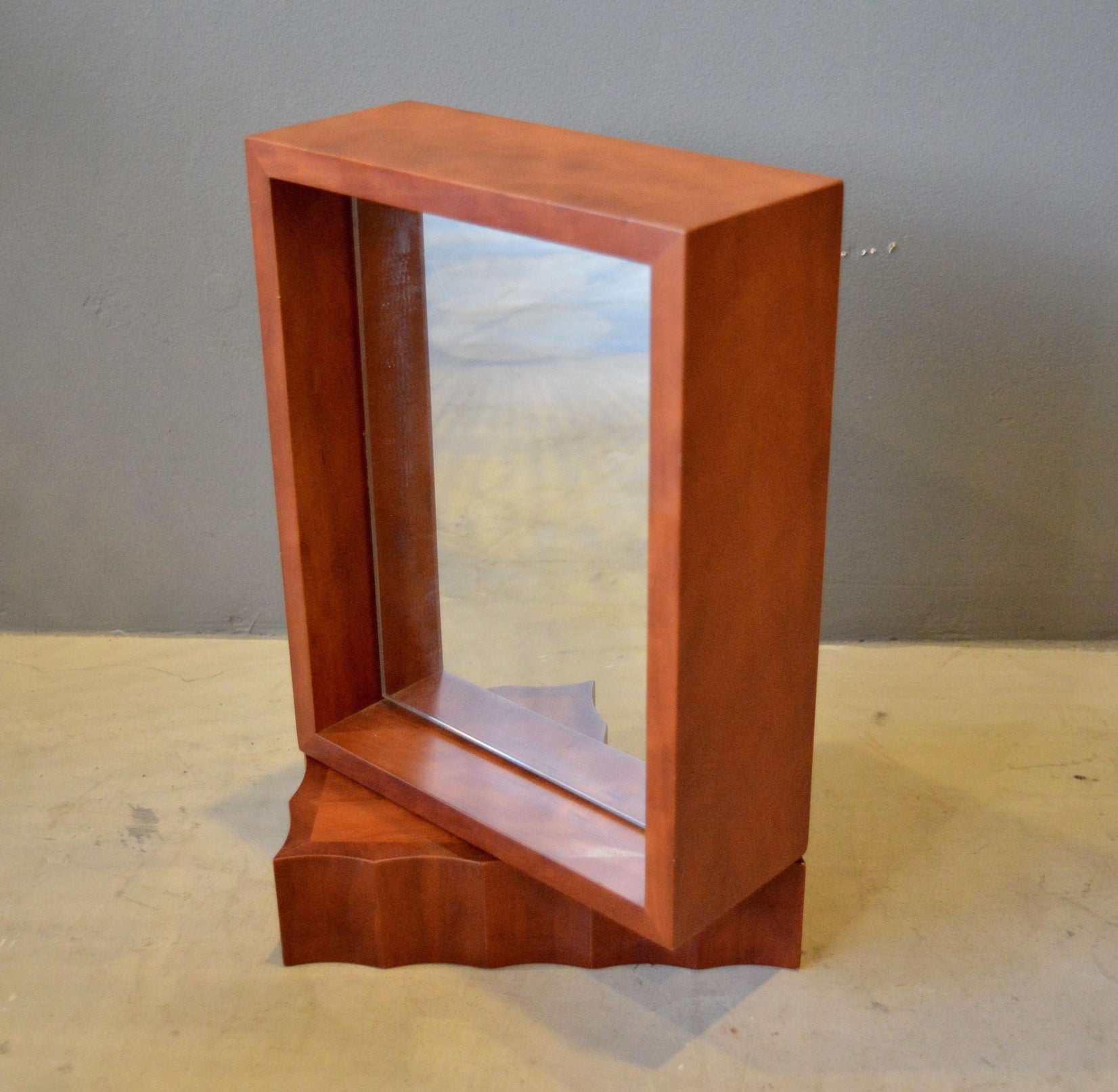 Teak Double Sided Rotating Mirror