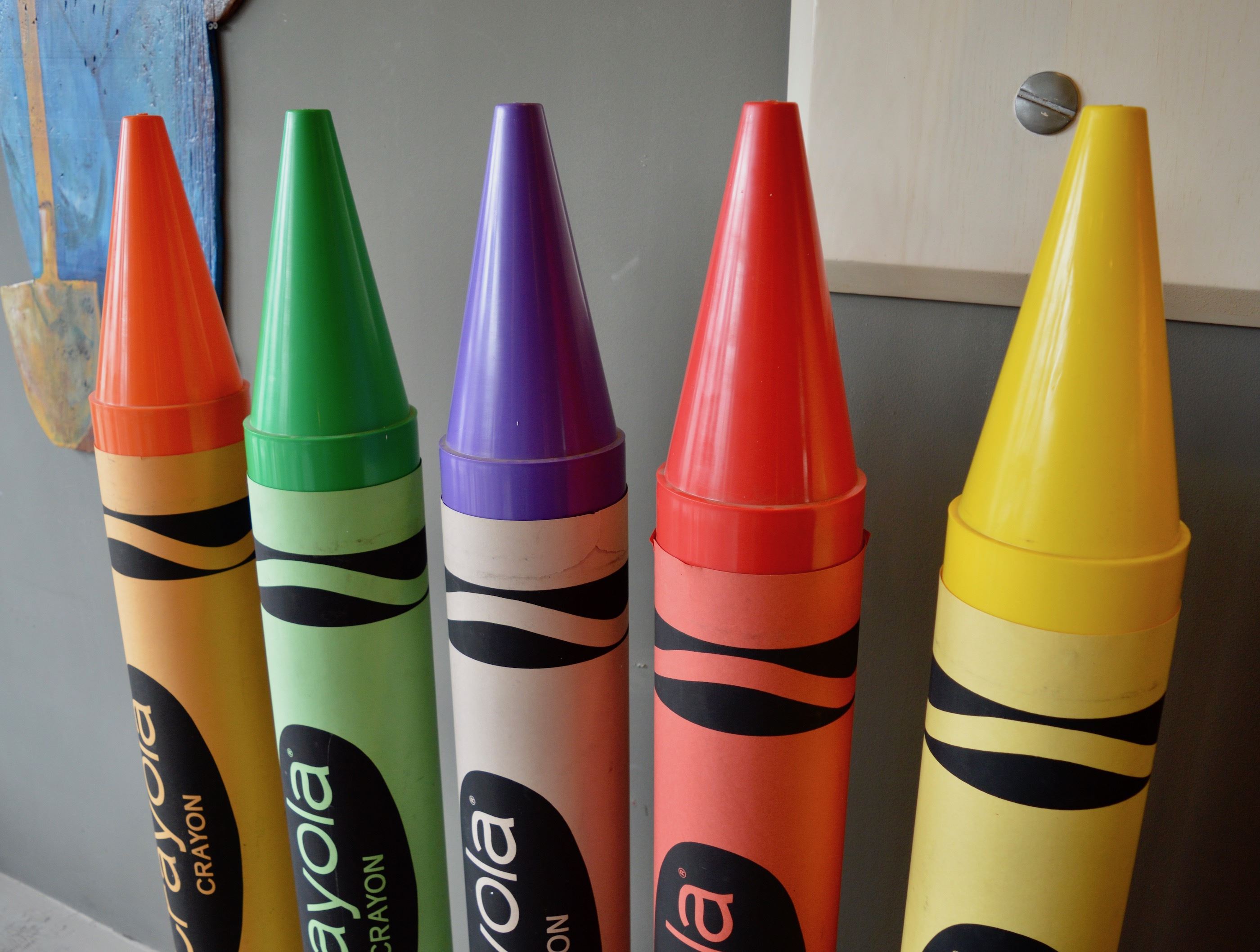 Pair of Giant Yellow and Red Crayons at 1stDibs