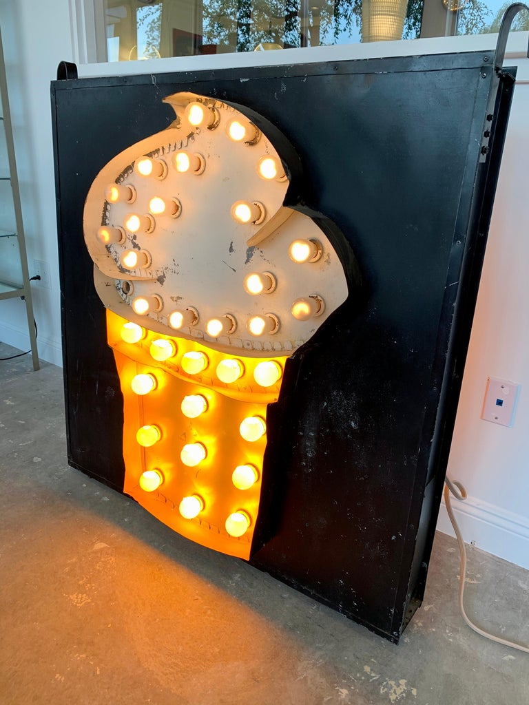 1950s Double Sided Light Up Ice Cream Cone Sign