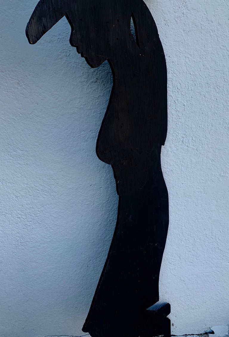 Pair of Life Sized Carved Wood Silhouette Figures