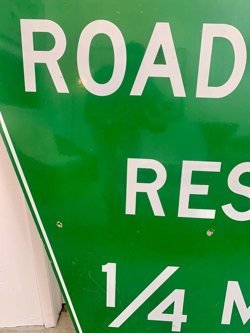 Driver Rest. Sign Monumental Porcelain Roadside Rest Highway Sign