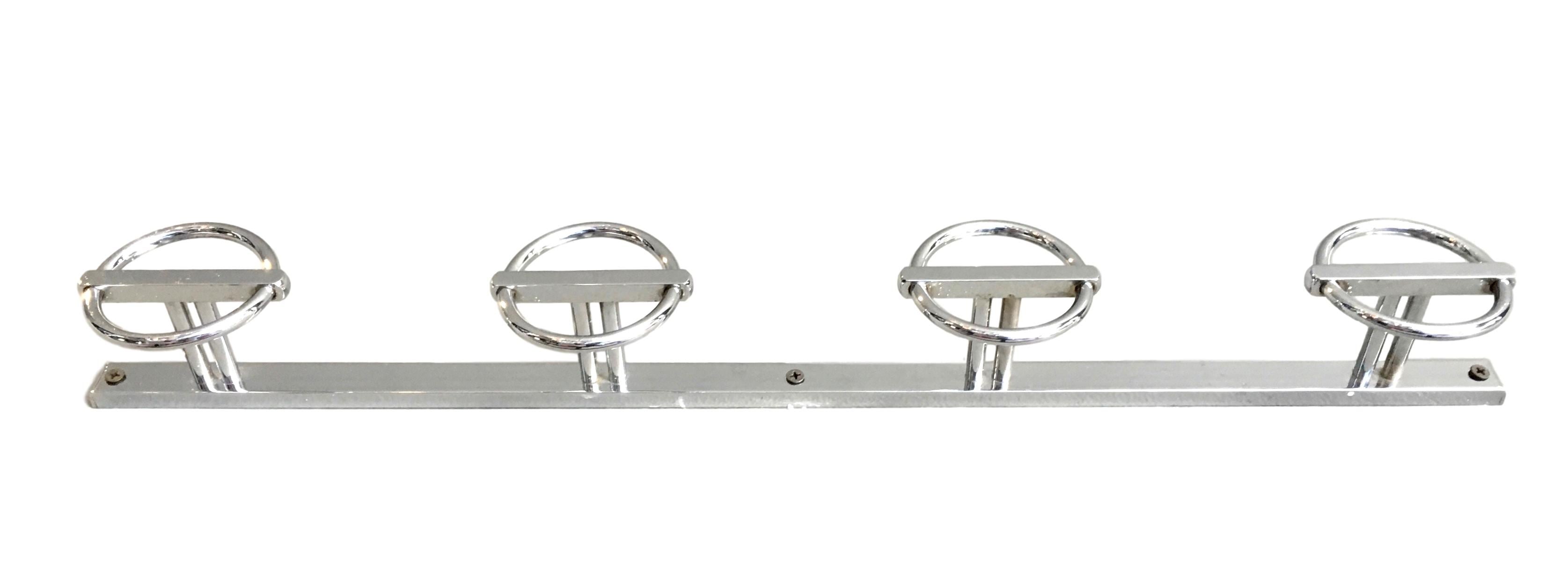 Large Nickel Coat Rack in the Style of Jean Royère, 1960s France