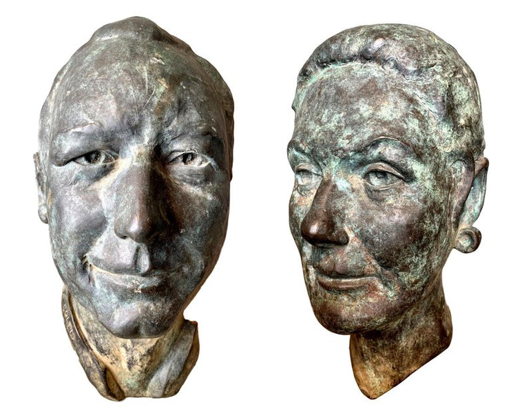 Pair of Bronze Sculptural Sconces - Table Lamps