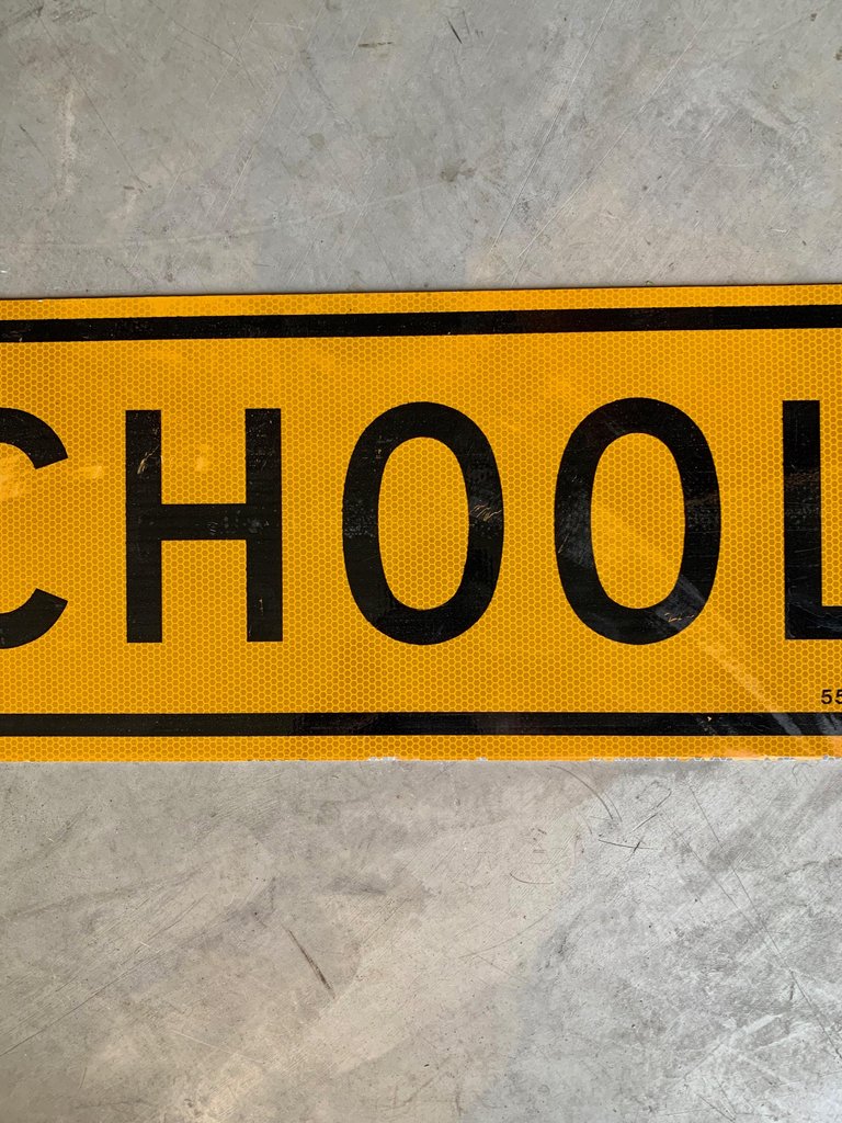 Vintage SCHOOL Street Sign