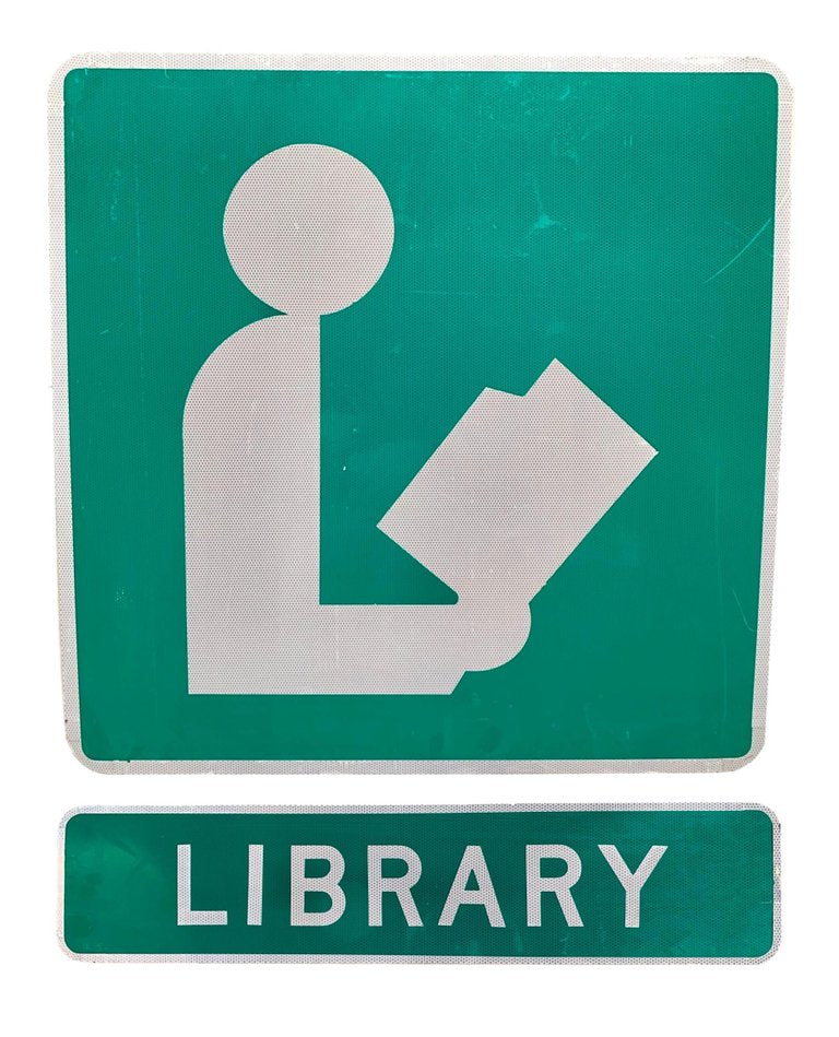 Vintage Library Sign