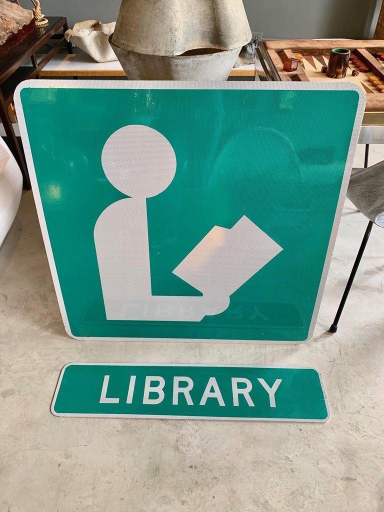 Library Road Sign