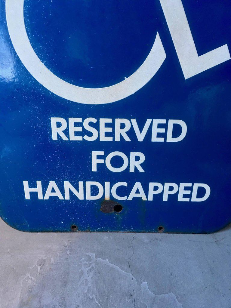 Porcelain Handicapped Sign