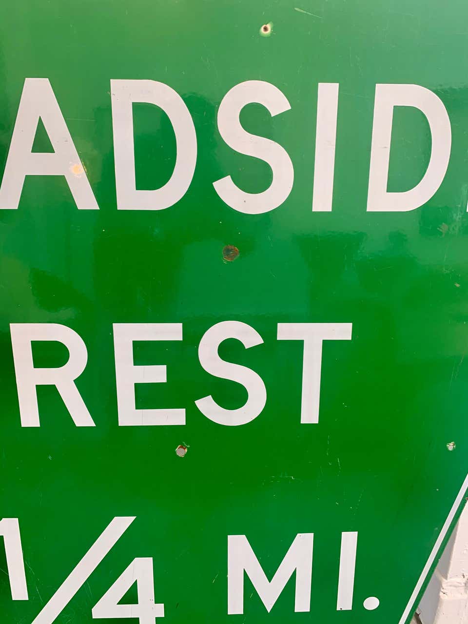 Driver Rest. Sign Monumental Porcelain Roadside Rest Highway Sign