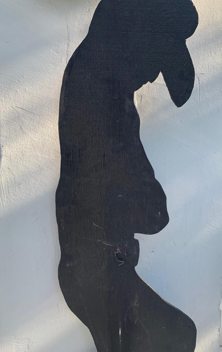 Pair of Life Sized Carved Wood Silhouette Figures