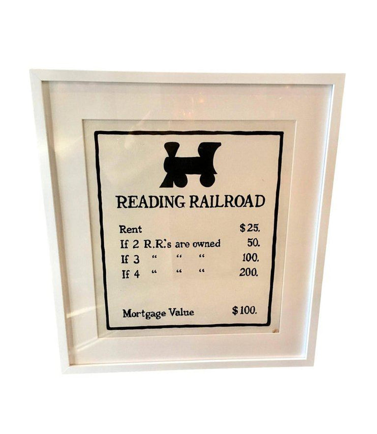Oversized Hand Painted Monopoly Game Piece "Reading Railroad"