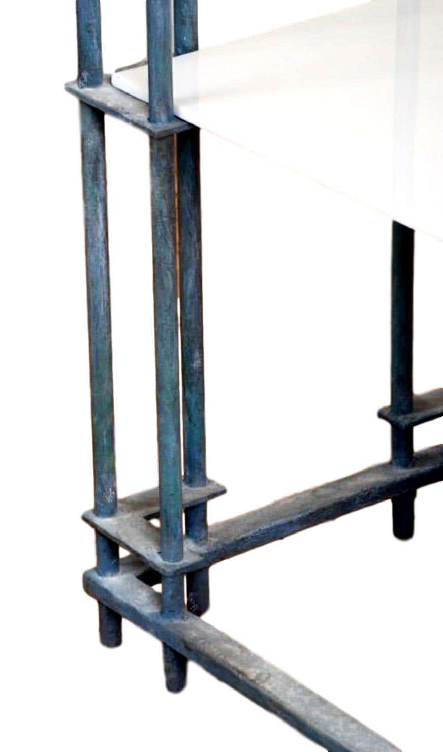 1950s Iron and Glass Etagere in the Style of Walter Lamb